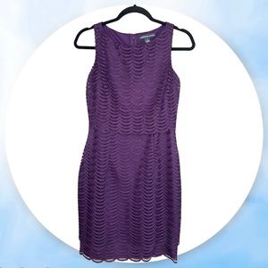 American Living Purple Scallop Lace Overlay Sleeveless Sheath Dress 6